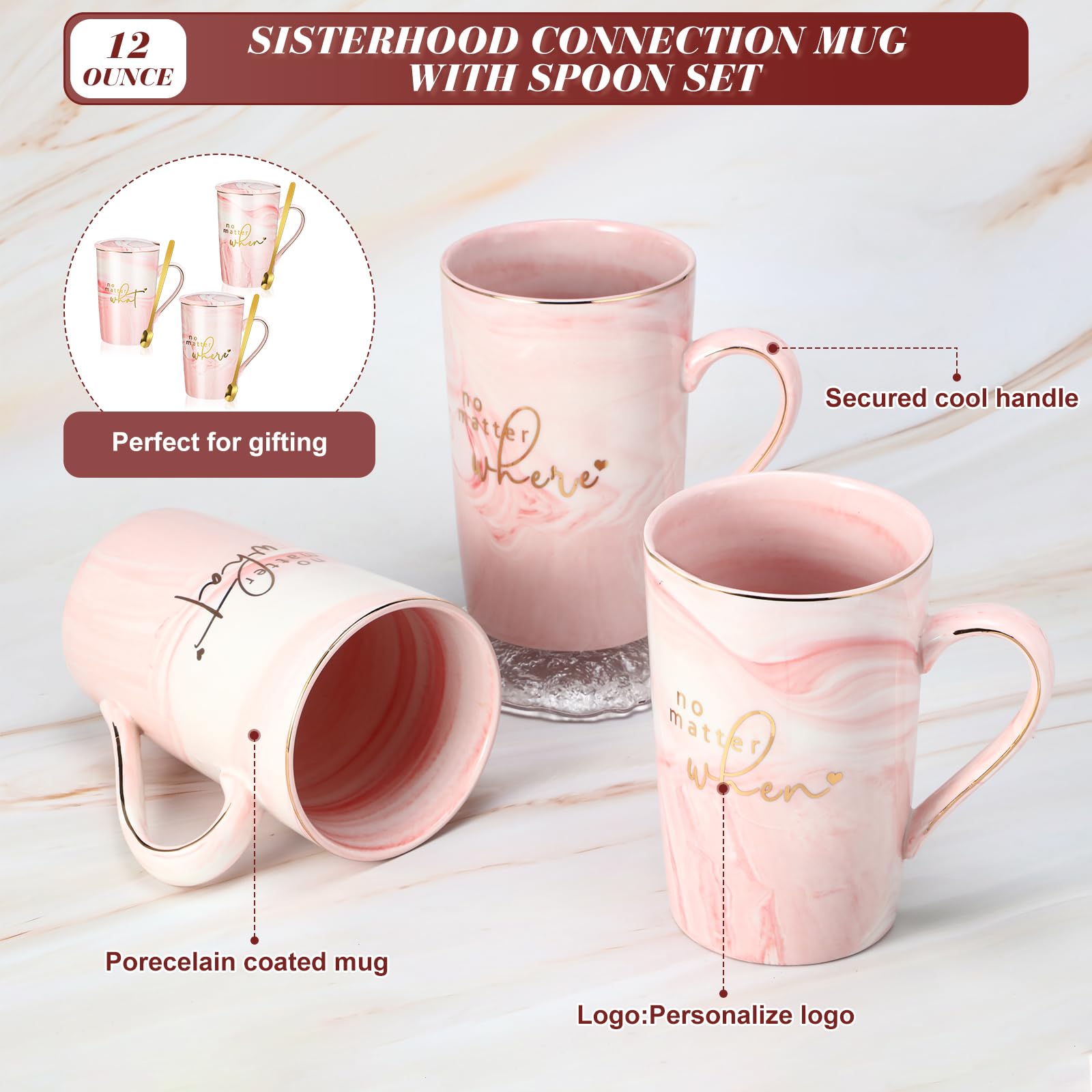 Amazon.com: Hushee 3 Sets Friendship Gifts Friendship Mug for Best